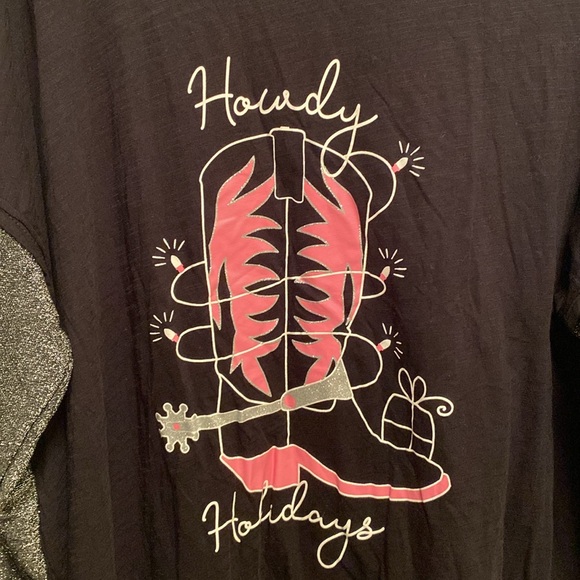 Brand New Cato Howdy Holidays Black Top…size 26/28W - Picture 3 of 7